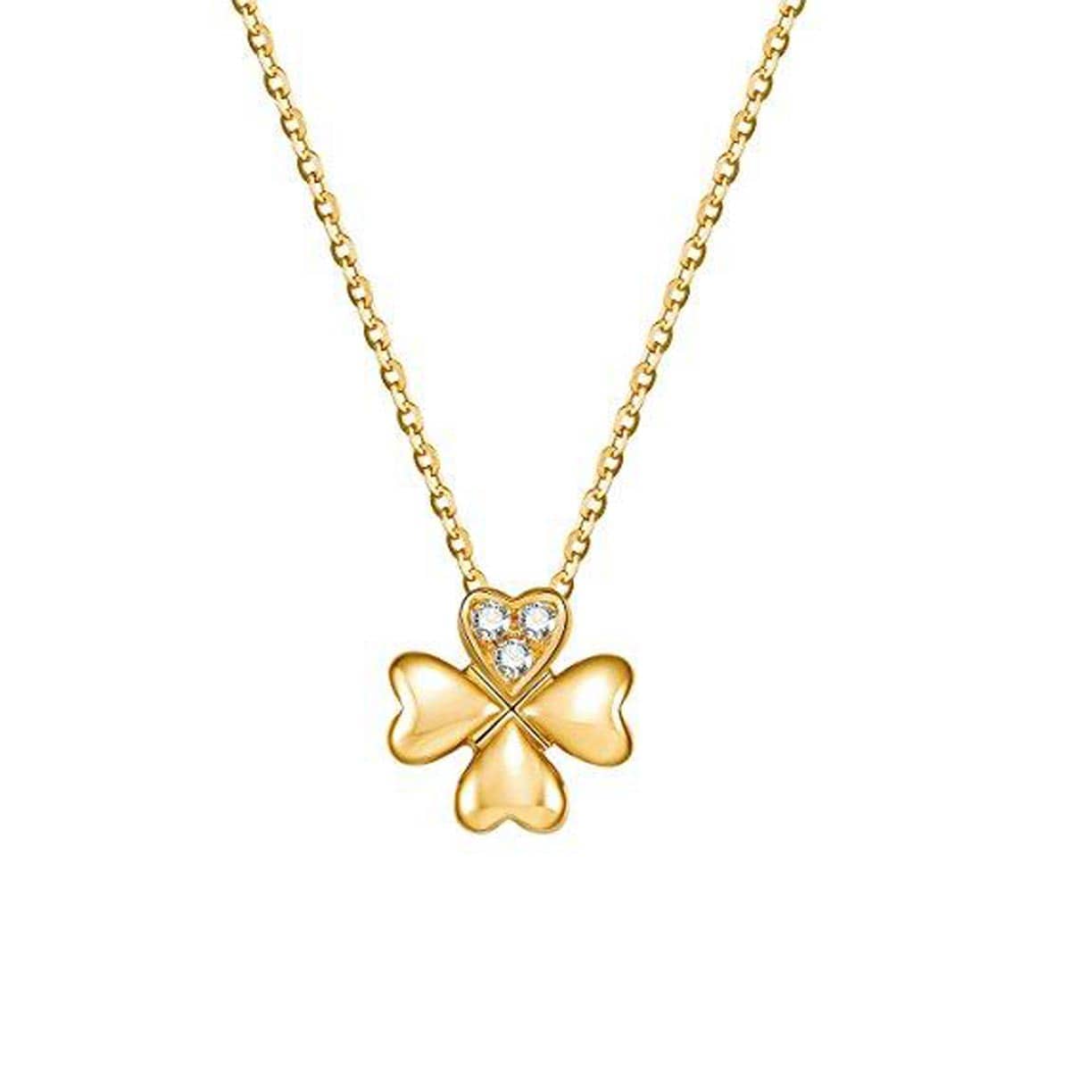 FANCIME "Lucky Clover" Floral 18K Yellow Gold Necklace Main