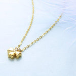 FANCIME "Lucky Clover" Floral 18K Yellow Gold Necklace Detail