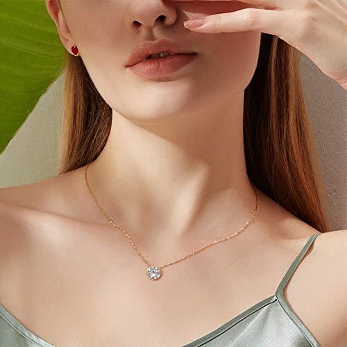 Moissanite gold necklace pendant for her