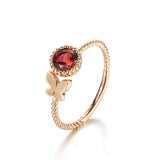 "Candice" Tourmaline Butterfly Ring In 18K Rose Gold Adjustable Size