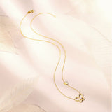 FANCIME "Golden Wings" Butterfly 14K Yellow Gold Necklace Full