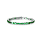 FANCIME "Royal Fortune" Green Emerald Tennis Sterling Silver Bracelet Main