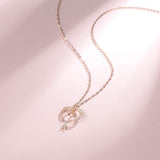 FANCIME Heart 14K Solid Rose Gold Necklace Full