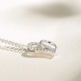 FANCIME "Pounding Heart" Love Open Heart 18k White Gold Necklace Side