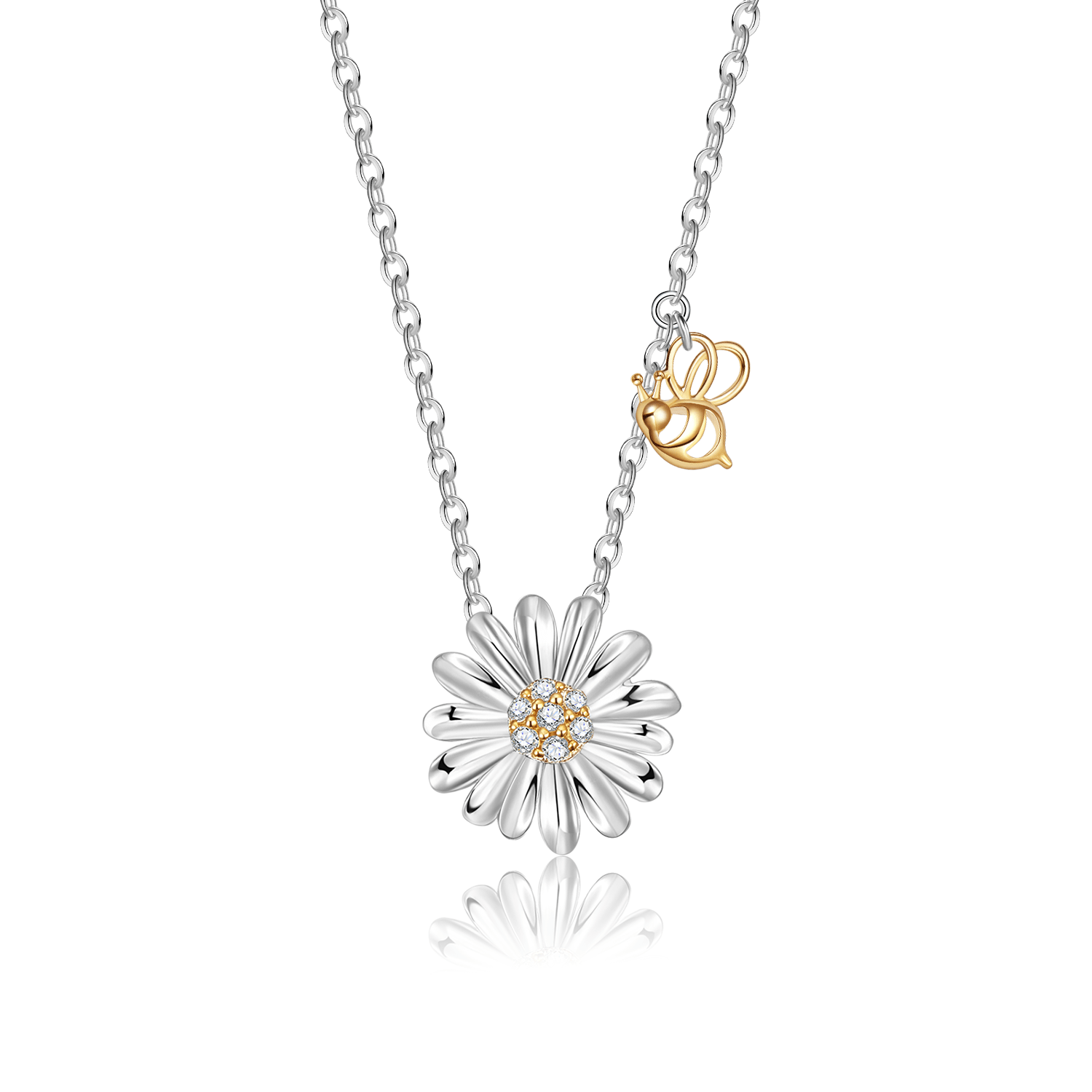 Daisy Daisy Bee Sapphire 18K White Gold Necklace