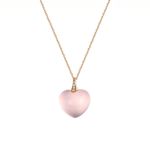 FANCIME "Pink Pom Pom" Heart 14K Rose Gold Necklace Main