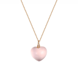 FANCIME "Pink Pom Pom" Heart 14K Rose Gold Necklace Main
