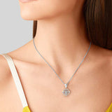 FANCIME Flower Luxury Diamond 18K White Gold Necklace Show