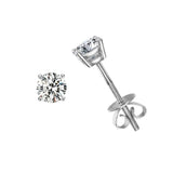 FANCIME Solitaire Moissanite 0.6 cttw 14K Solid White Gold Stud Earrings Main