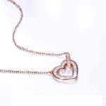 FANCIME Interlocking Open Heart Dainty 18K Gold Necklace Detail