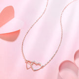 FANCIME Love Heart 14K White Gold Rose Gold Necklace Full