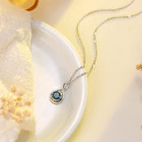 FANCIME "Birthstone" December Gemstone Sterling Silver Necklace Full