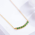 FANCIME "Mademoiselle Green" Green Emerald Smile 14K Yellow Gold Necklace Detail