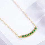 FANCIME "Mademoiselle Green" Green Emerald Smile 14K Yellow Gold Necklace Detail