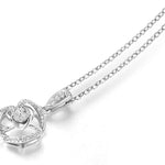 FANCIME "White Blossom" Flower Pave 18K White Gold Necklace Detail
