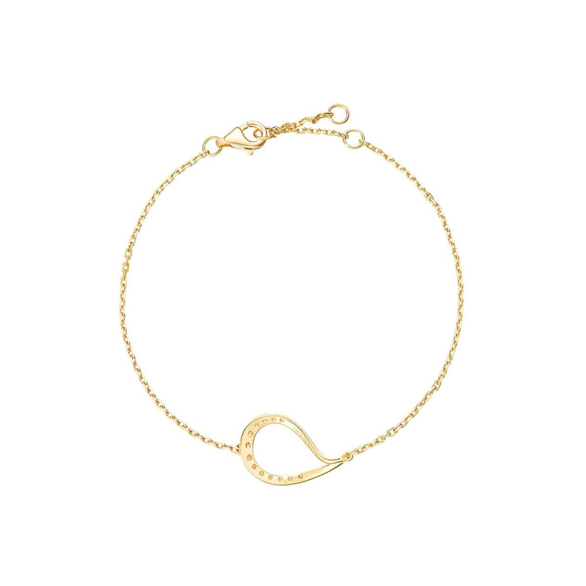 FANCIME "Sweet Dewdrop" Simple Thin 18K Solid Yellow Gold Bracelet Show