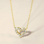Tiny Diamond Heart Necklace in 14k Yellow Gold for her