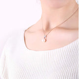 Akoya Pearl Necklace with Heart Diamond - 18K Rose Gold