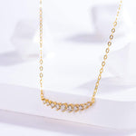 FANCIME "Mademoiselle White" Bar Smile 14K Yellow Gold Necklace Detail3