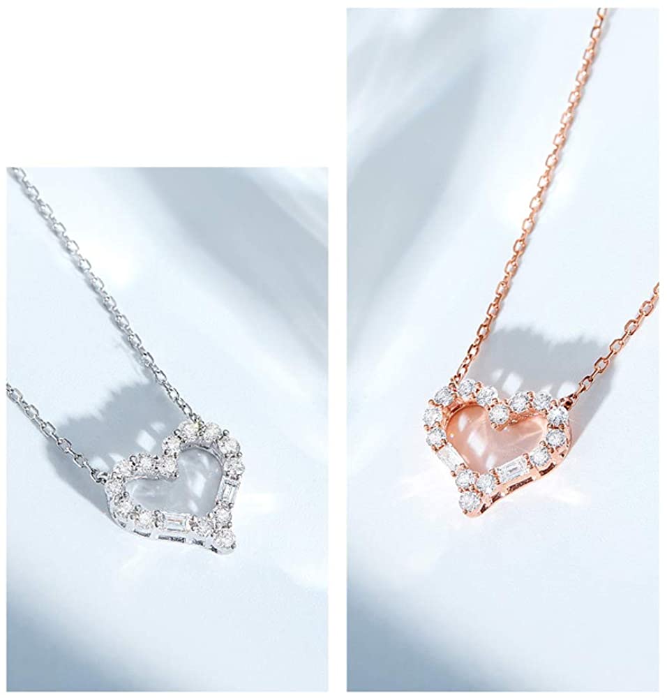 Stunning heart necklace with diamonds luxury gift for her