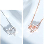 Stunning heart necklace with diamonds luxury gift for her