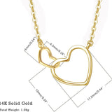 FANCIME Love Heart 14K Yellow Gold Necklace Size