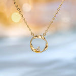 FANCIME "The One" Gold Mobius Open Circle 14K Solid Yellow Necklace Detail