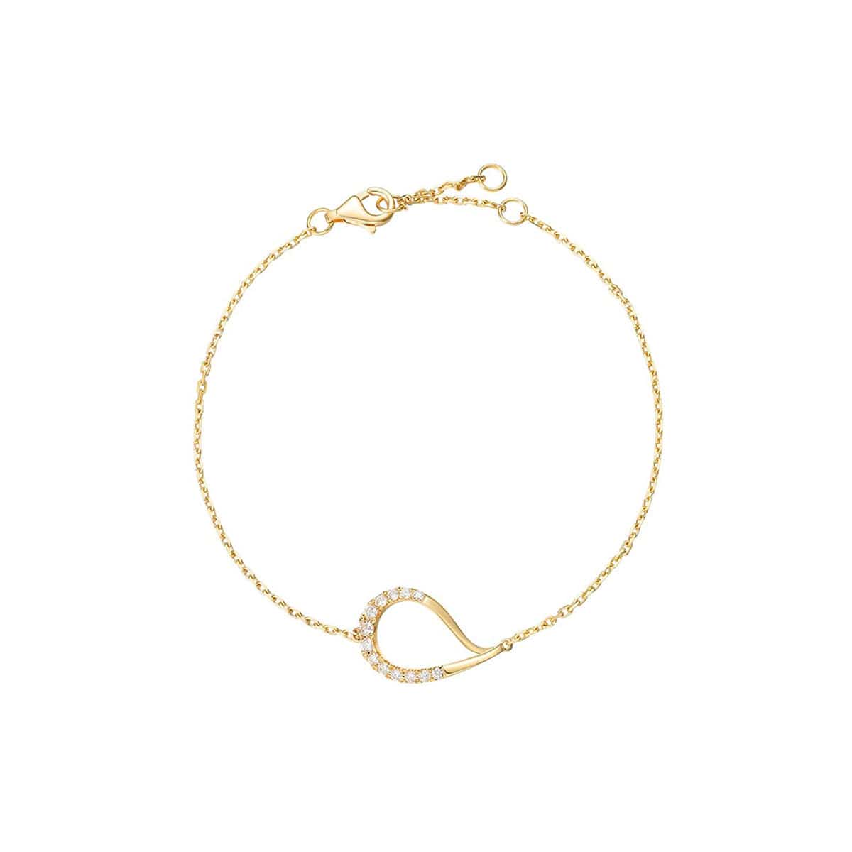 FANCIME "Sweet Dewdrop" Simple Thin 18K Solid Yellow Gold Bracelet Main