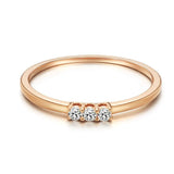 18k yellow gold stackable ring with natural white diamonds