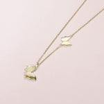 FANCIME "Golden Kiss" Butterfly 14K Yellow Gold Necklace Full