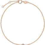 FANCIME Line & Dots Diamond Minimalist 18K Solid Gold Bracelet Rose Main