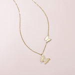 FANCIME "Golden Kiss" Butterfly 14K Yellow Gold Necklace Back