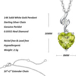 FANCIME Peridot August Gemstone Heart Sterling Silver Necklace Size