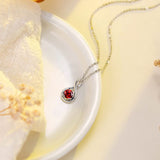 FANCIME "Birthstone" Garnet January GemstoneSterling Silver Necklace Full