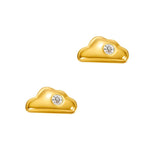 FANCIME Cute Diamond Cloud 18K Yellow Gold Stud Earrings Main
