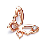 Fanci "Adaline"  Butterfly Open 14K Solid Rose Gold Necklace Charm