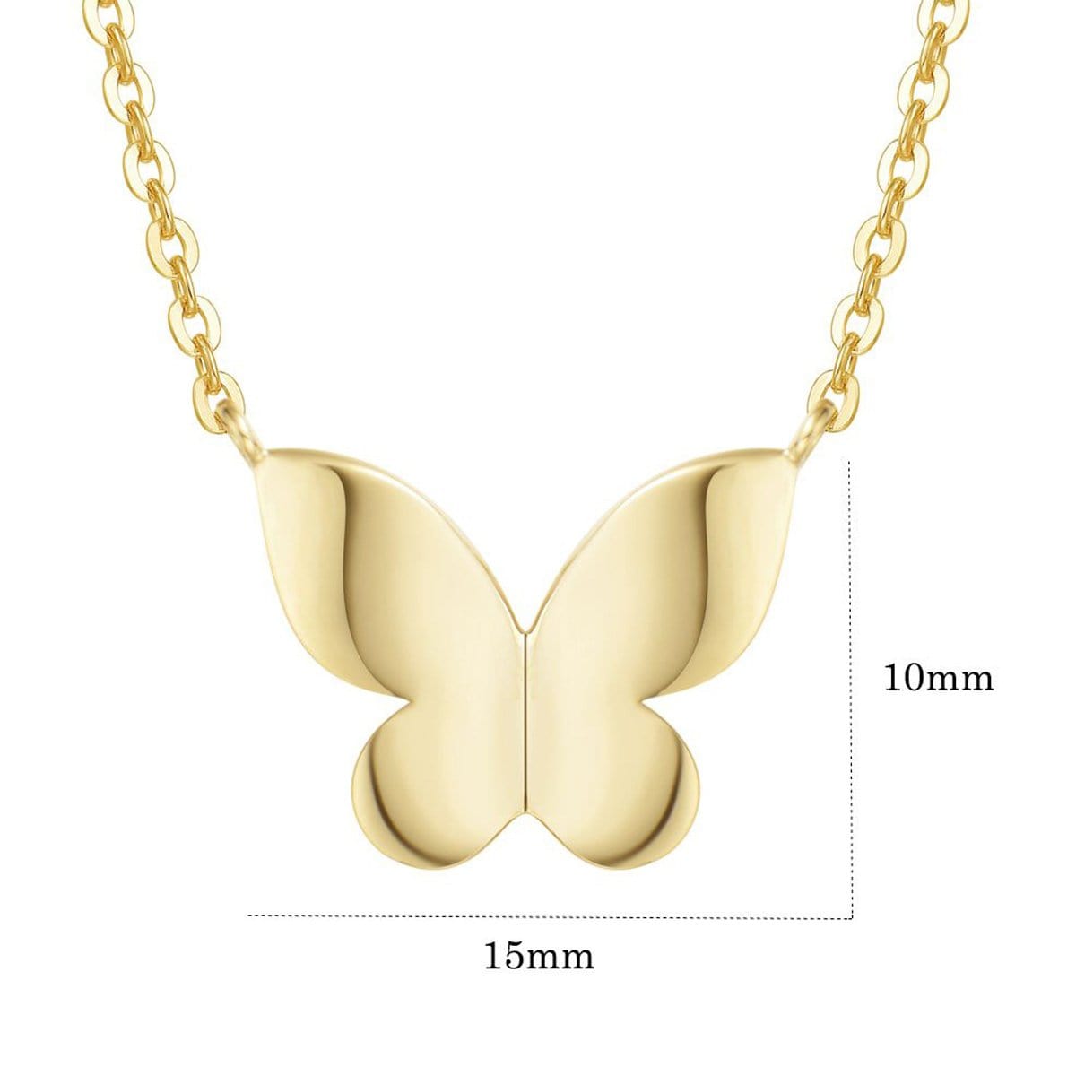 Fanci "Dreamy Butterfly" Butterfly 14K Yellow Gold Necklace Size