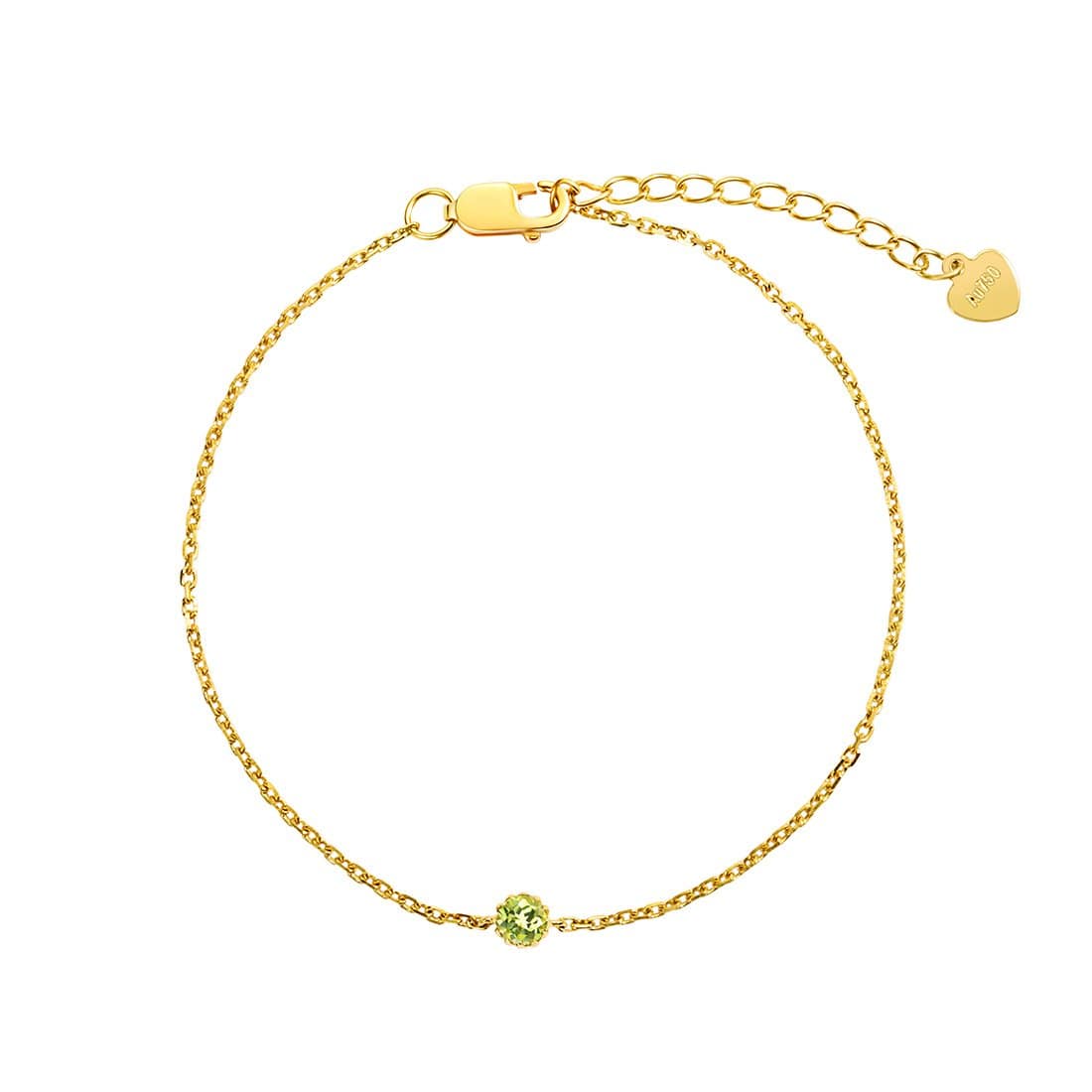 green peridot birthstone 18k yellow bracelet minimalist jewelry for women