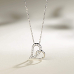FANCIME "Pounding Heart" Love Open Heart 18k White Gold Necklace Detail