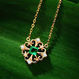 Vivid green emerald solid gold jewelry