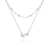Fanci "Crystal Hope" Butterfly Double Sterling Silver Necklace Main