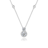FANCIME "My Boo" Two Stones White CZ Sterling Silver Necklace Main