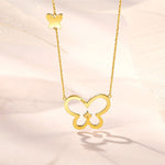 FANCIME "Golden Wings" Butterfly 14K Yellow Gold Necklace Back