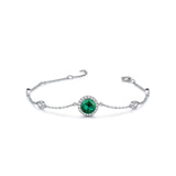 Fanci "Always Brilliant"  Sterling Silver Halo Setting Bracelet Main Green