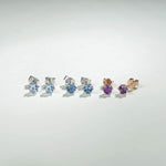 14K Rose Gold Diamond Cut Solitaire Tiny 0.5 Carat Genuine Birthstone Small Stud Earrings