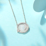 Fanci "Dreamy Wish" Opal Moon Star Disc 14K Gold Necklace Detail