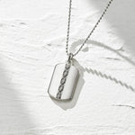FANCIME "Self-Identity" Mens Dog Tag Sterling Silver Necklace Detail2