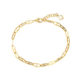 FANCIME Clip Link Chain Floral 14K Yellow Gold Bracelet Main