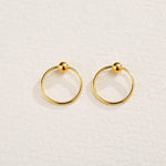 FANCIME Minimalist Ball 18k Yellow Gold Hoop Earrings Show
