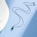 FANCIME Emerald May Gemstone Sterling Silver Necklace Full